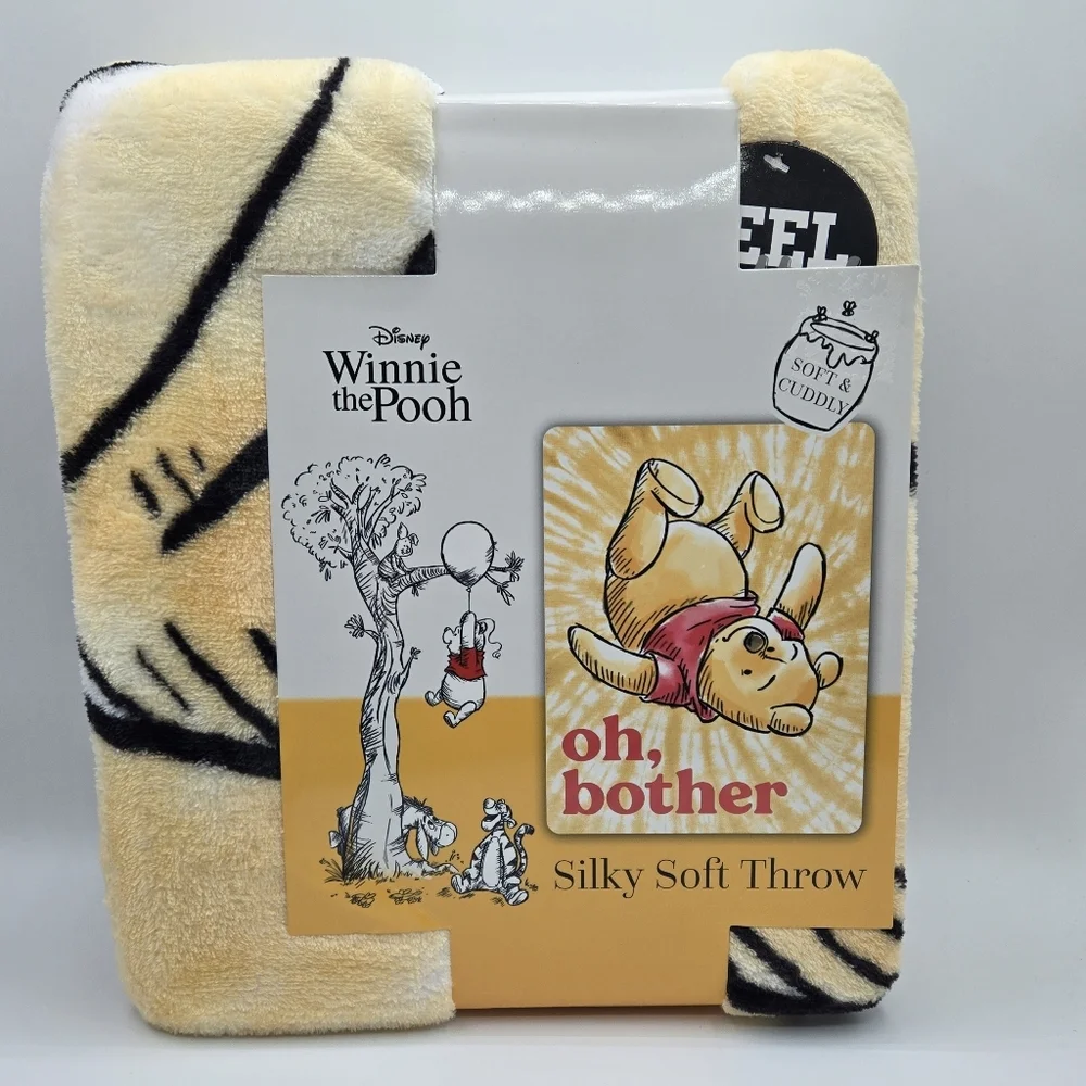 Disney Winnie The Pooh Oh Bother Silk Touch Throw Blanket Yellow